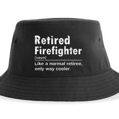 Retired Firefighter Funny Definition Of Retirement Fireman Sustainable Bucket Hat