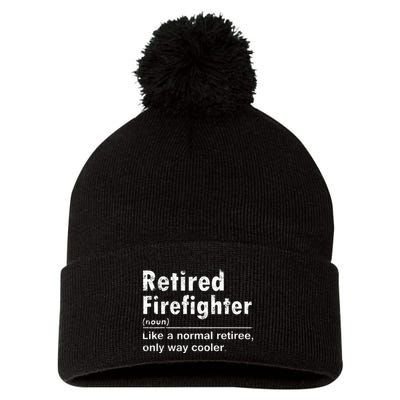 Retired Firefighter Funny Definition Of Retirement Fireman Pom Pom 12in Knit Beanie