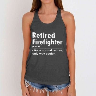 Retired Firefighter Funny Definition Of Retirement Fireman Women's Knotted Racerback Tank