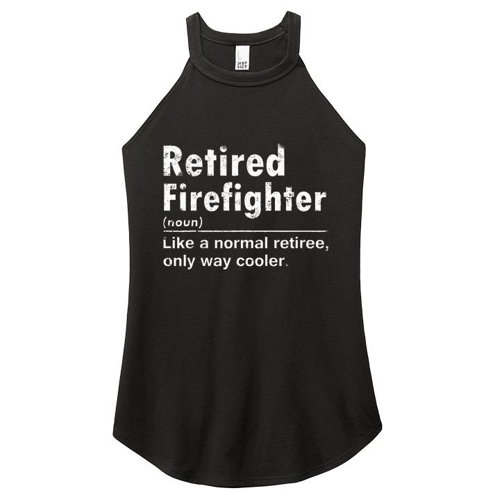 Retired Firefighter Funny Definition Of Retirement Fireman Women's Perfect Tri Rocker Tank