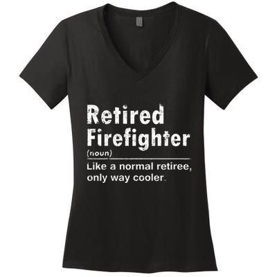 Retired Firefighter Funny Definition Of Retirement Fireman Women's V-Neck T-Shirt