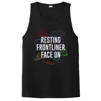 Resting Frontliner Face On Funny Medical Staff Humor Gift PosiCharge Competitor Tank