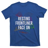 Resting Frontliner Face On Funny Medical Staff Humor Gift T-Shirt