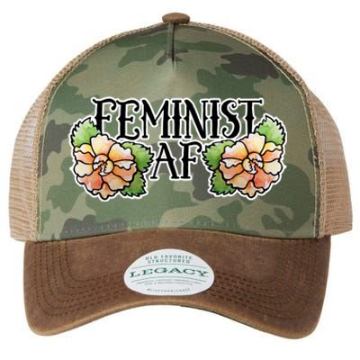 Retro Flower Feminist Af Cool Gift Legacy Tie Dye Trucker Hat