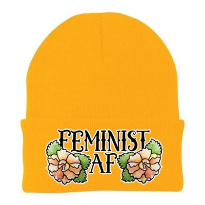 Retro Flower Feminist Af Cool Gift Knit Cap Winter Beanie