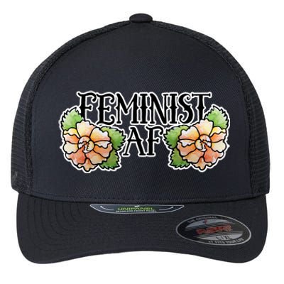 Retro Flower Feminist Af Cool Gift Flexfit Unipanel Trucker Cap