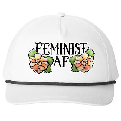 Retro Flower Feminist Af Cool Gift Snapback Five-Panel Rope Hat