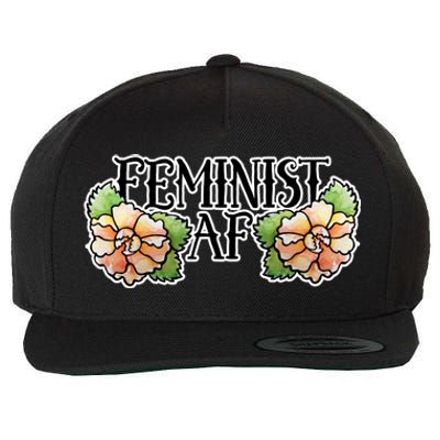 Retro Flower Feminist Af Cool Gift Wool Snapback Cap