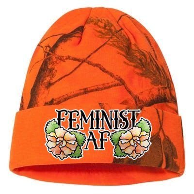 Retro Flower Feminist Af Cool Gift Kati Licensed 12" Camo Beanie