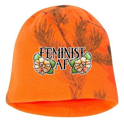 Retro Flower Feminist Af Cool Gift Kati - Camo Knit Beanie