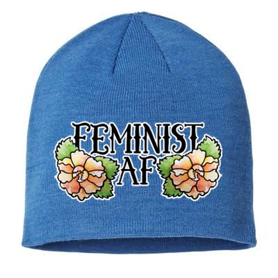 Retro Flower Feminist Af Cool Gift Sustainable Beanie