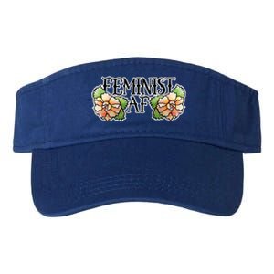 Retro Flower Feminist Af Cool Gift Valucap Bio-Washed Visor