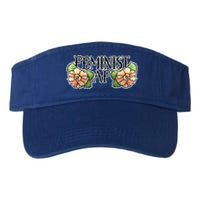 Retro Flower Feminist Af Cool Gift Valucap Bio-Washed Visor