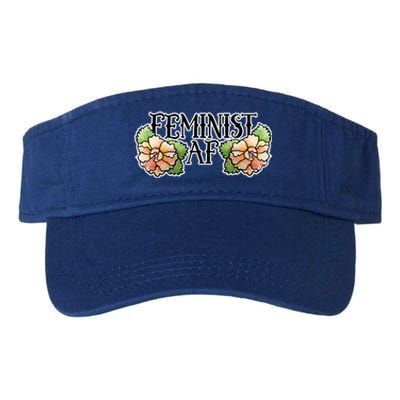 Retro Flower Feminist Af Cool Gift Valucap Bio-Washed Visor