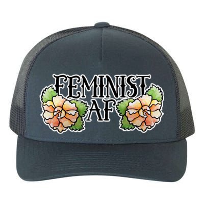 Retro Flower Feminist Af Cool Gift Yupoong Adult 5-Panel Trucker Hat