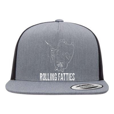 Rollin Fatties Funny Fat Kitty Cat Flat Bill Trucker Hat