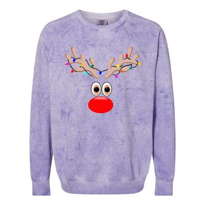 reindeer face for christmas in july reindeer costume Colorblast Crewneck Sweatshirt