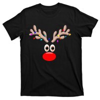 reindeer face for christmas in july reindeer costume T-Shirt