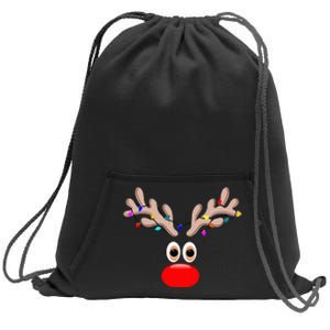 reindeer face for christmas in july reindeer costume Sweatshirt Cinch Pack Bag