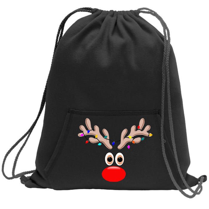 reindeer face for christmas in july reindeer costume Sweatshirt Cinch Pack Bag