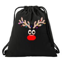 reindeer face for christmas in july reindeer costume Drawstring Bag