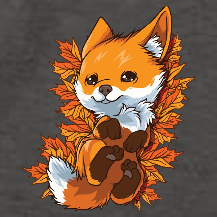 Red Forest Fox Baby Animal Autumn Fall Leaves Vector Backpack