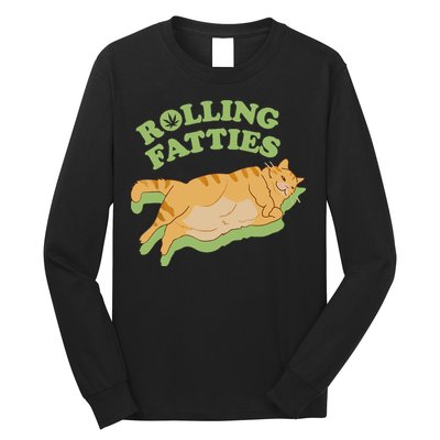 Rolling Fatties Funny Weed Cat Marijuana Long Sleeve Shirt