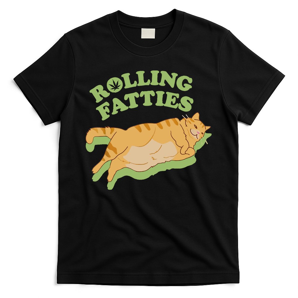 Rolling Fatties Funny Weed Cat Marijuana T-Shirt
