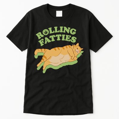 Rolling Fatties Funny Weed Cat Marijuana Tall T-Shirt