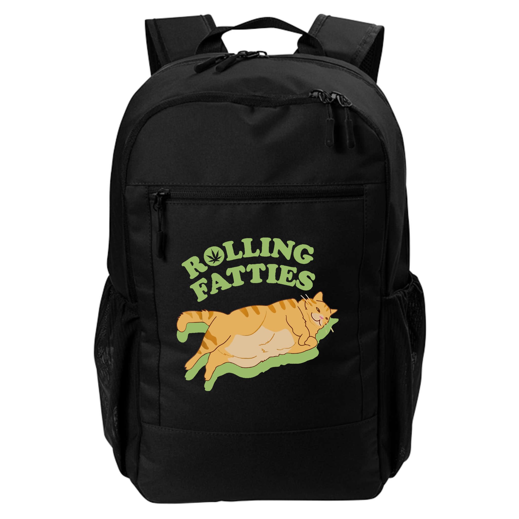 Rolling Fatties Funny Weed Cat Marijuana Backpack
