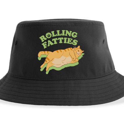 Rolling Fatties Funny Weed Cat Marijuana Sustainable Bucket Hat