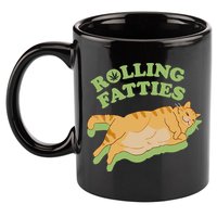 Rolling Fatties Funny Weed Cat Marijuana 11oz C Handle Ceramic Mug