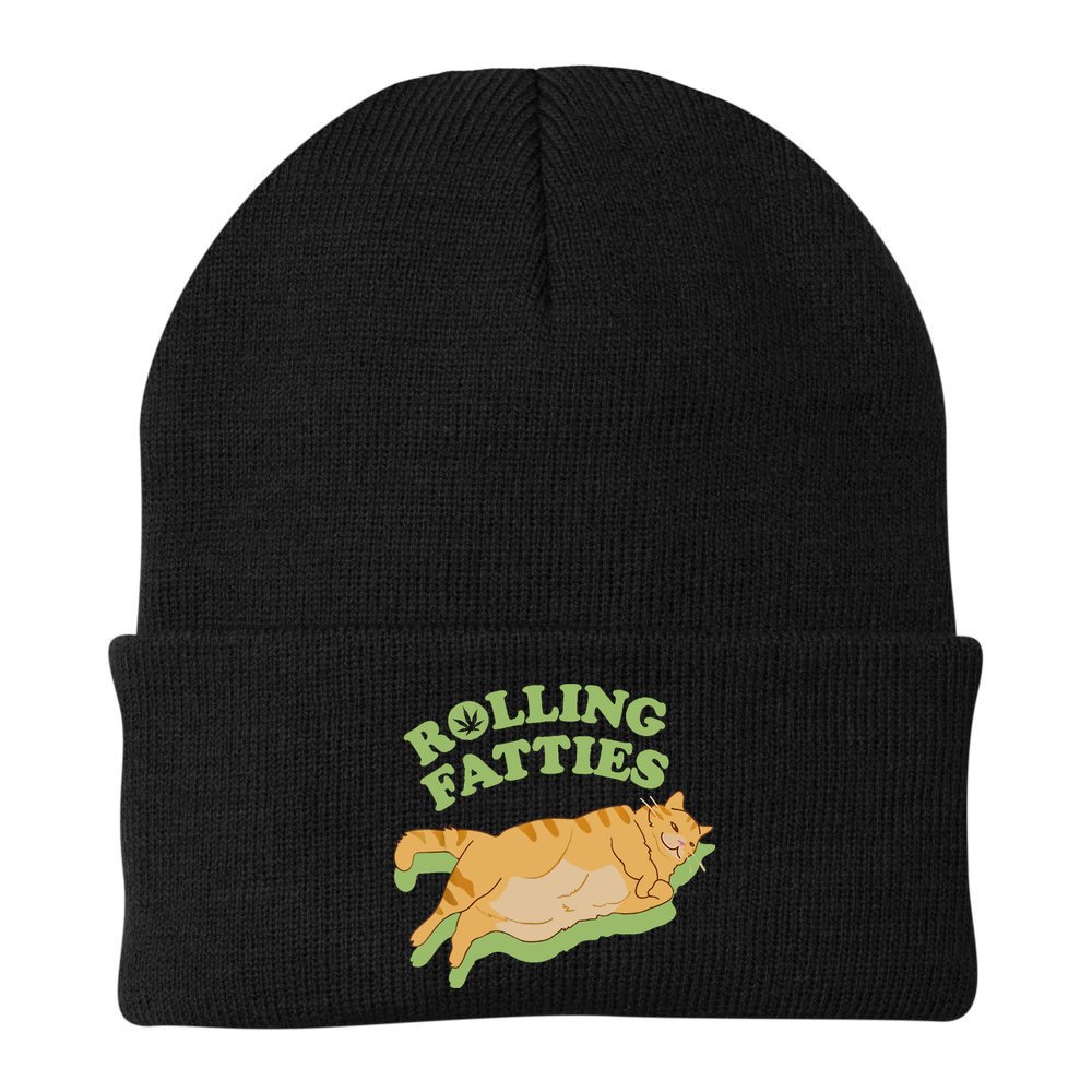 Rolling Fatties Funny Weed Cat Marijuana Beanie