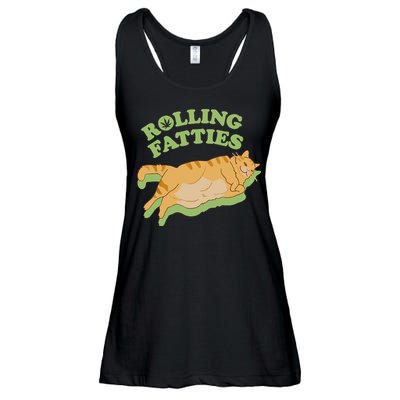 Rolling Fatties Funny Weed Cat Marijuana Ladies Essential Flowy Tank