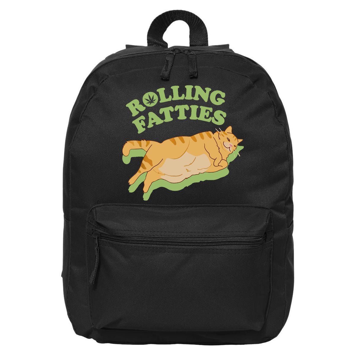 Rolling Fatties Funny Weed Cat Marijuana 16 in Basic Backpack