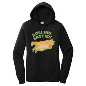 Rolling Fatties Funny Weed Cat Marijuana Women's Pullover Hoodie