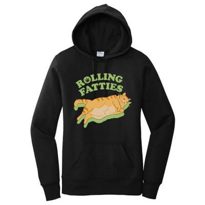 Rolling Fatties Funny Weed Cat Marijuana Women's Pullover Hoodie