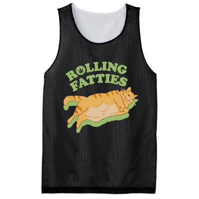 Rolling Fatties Funny Weed Cat Marijuana Mesh Reversible Basketball Jersey Tank