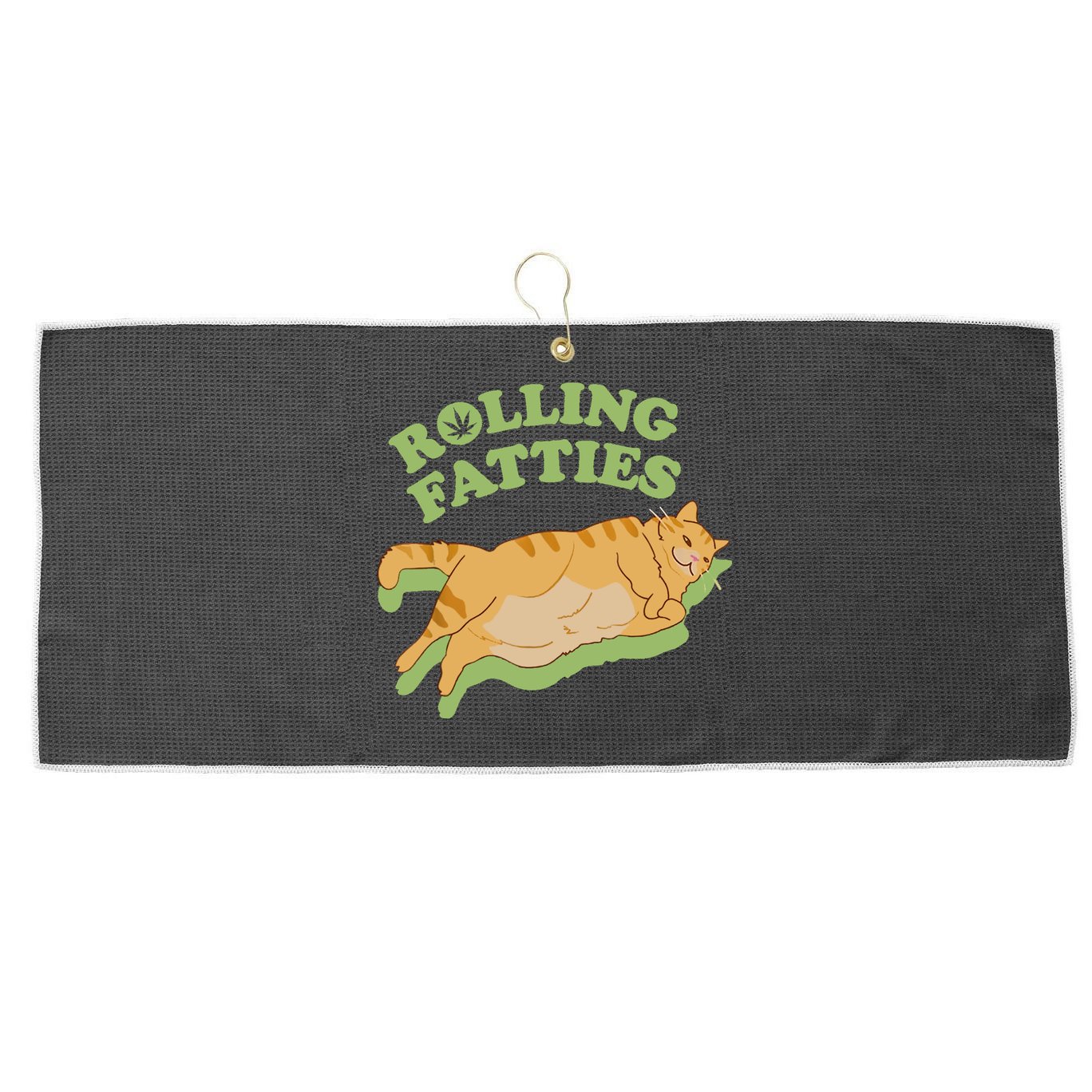 Rolling Fatties Funny Weed Cat Marijuana Large Microfiber Waffle Golf Towel