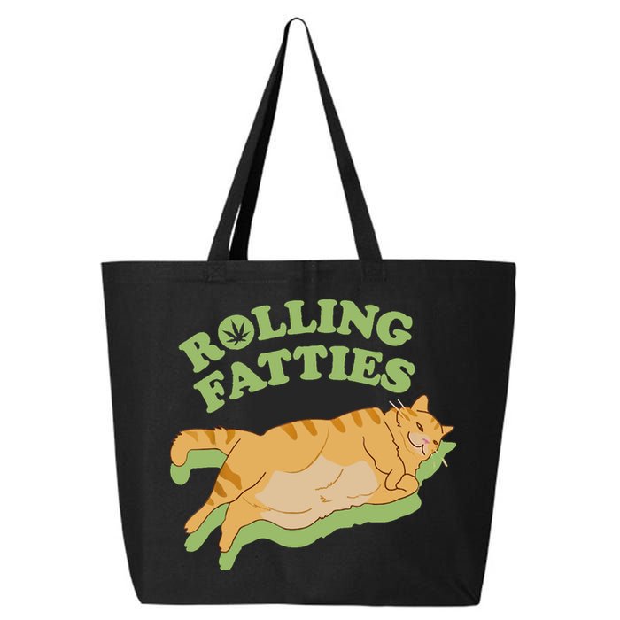 Rolling Fatties Funny Weed Cat Marijuana 25L Jumbo Tote
