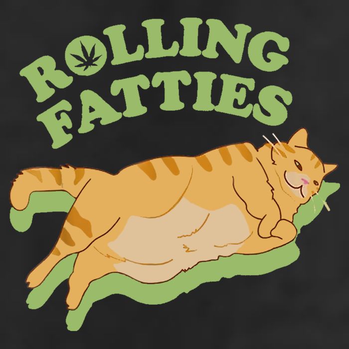 Rolling Fatties Funny Weed Cat Marijuana 25L Jumbo Tote