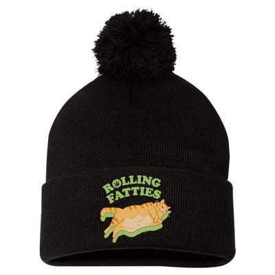 Rolling Fatties Funny Weed Cat Marijuana Pom Pom 12in Knit Beanie