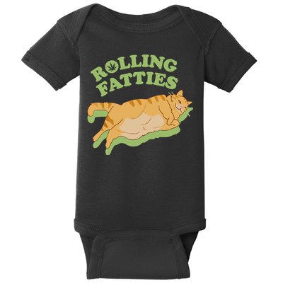 Rolling Fatties Funny Weed Cat Marijuana Baby Bodysuit