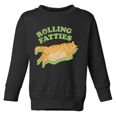 Rolling Fatties Funny Weed Cat Marijuana Toddler Sweatshirt