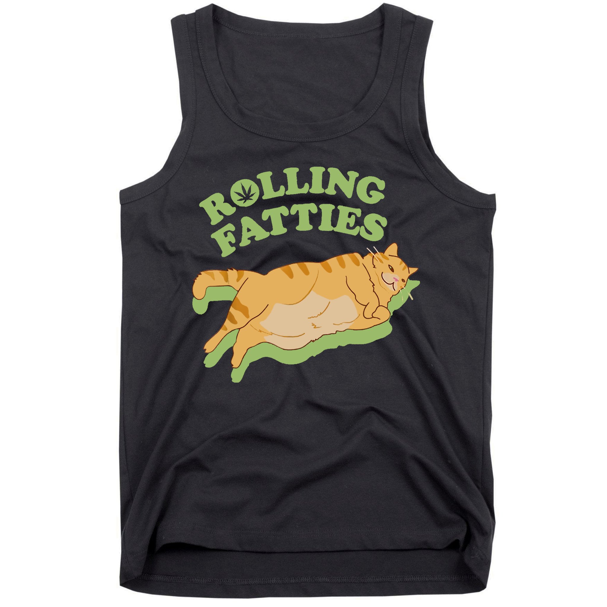 Rolling Fatties Funny Weed Cat Marijuana Tank Top