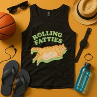 Rolling Fatties Funny Weed Cat Marijuana Tank Top