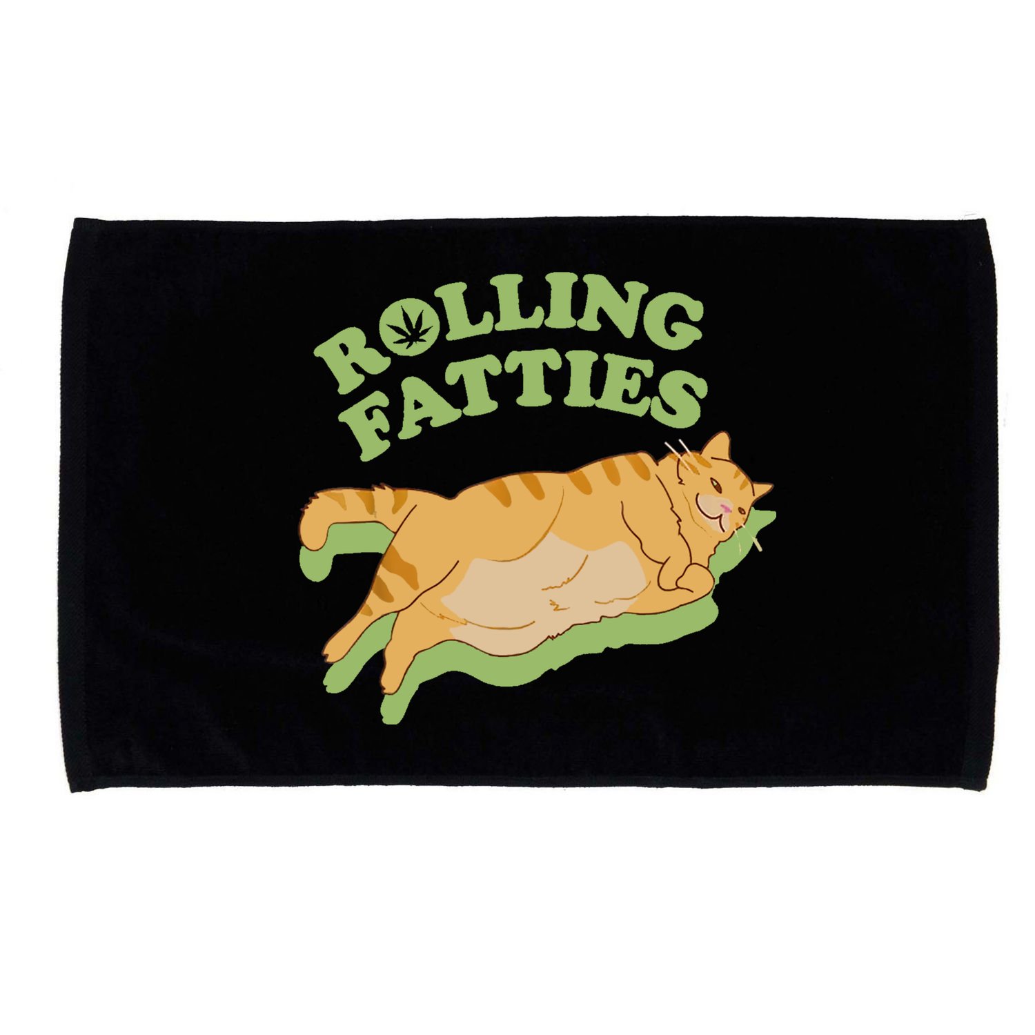 Rolling Fatties Funny Weed Cat Marijuana Microfiber Hand Towel
