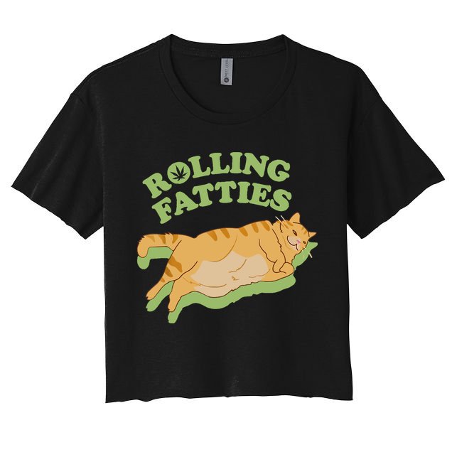 Rolling Fatties Funny Weed Cat Marijuana Crop Top