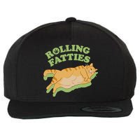 Rolling Fatties Funny Weed Cat Marijuana Wool Snapback Cap