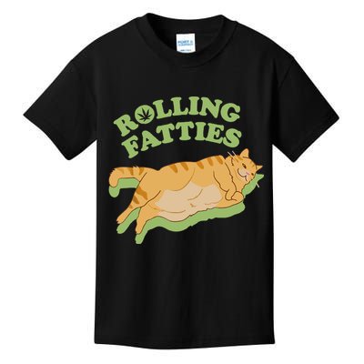 Rolling Fatties Funny Weed Cat Marijuana Kids T-Shirt